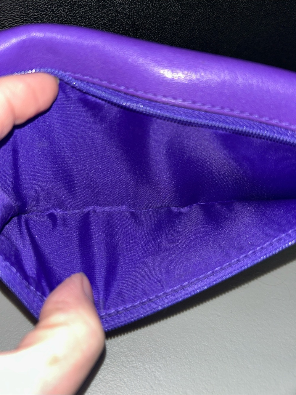 Coach Purple Leather Flap Wallet - Picture 6 of 6
